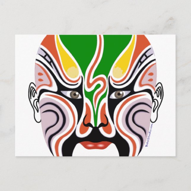 Chinese Peking Opera Mask Postcard (Front)