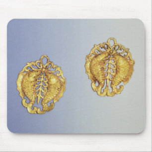 Chinese pendants, 17 carat gold plated mouse mat
