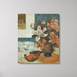 Chinese Peonies and Mandolin by Paul Gauguin Canvas Print