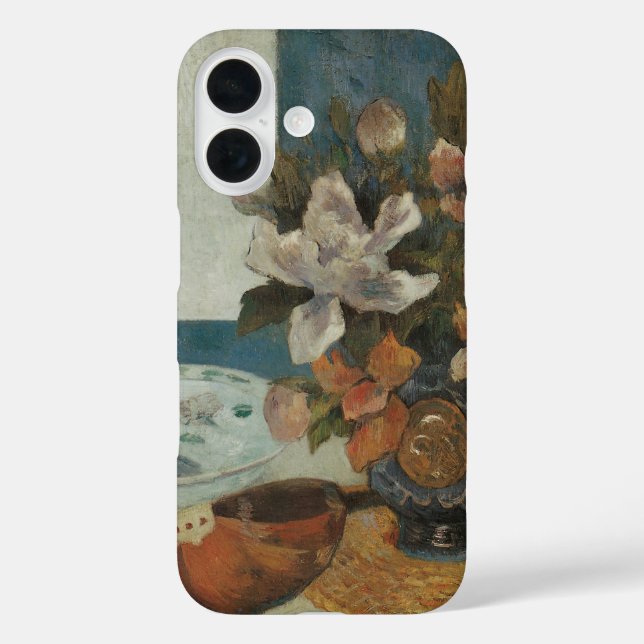 Chinese Peonies and Mandolin by Paul Gauguin Case-Mate iPhone Case (Back)