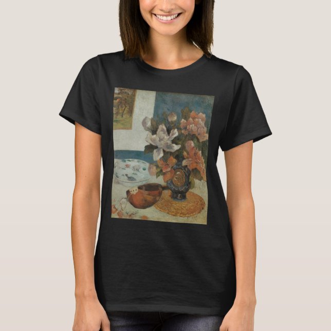 Chinese Peonies and Mandolin by Paul Gauguin T-Shirt (Front)