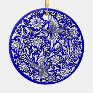 Chinese phoenix ceramic tree decoration