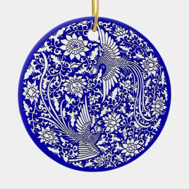 Chinese phoenix ceramic tree decoration (Front)