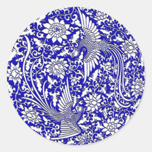 Chinese phoenix classic round sticker