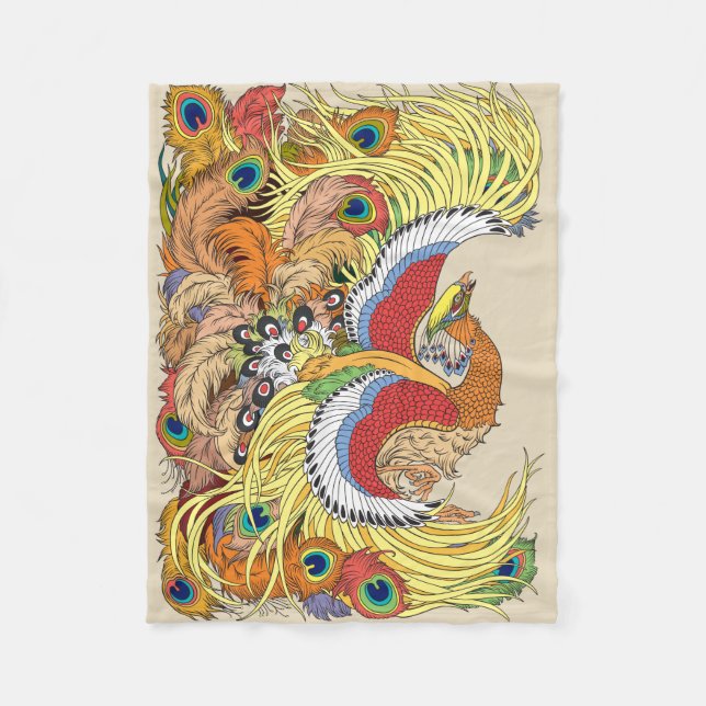 chinese phoenix fleece blanket (Front)