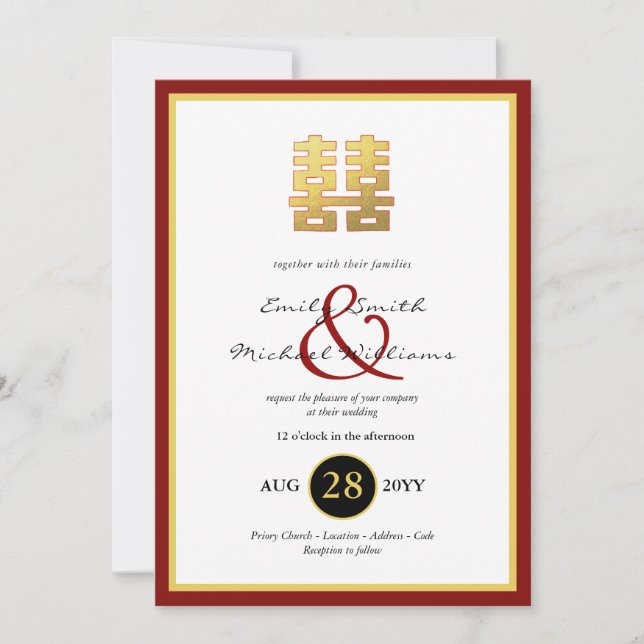 Chinese PHOTO Wedding Invite Ampersand (Front)