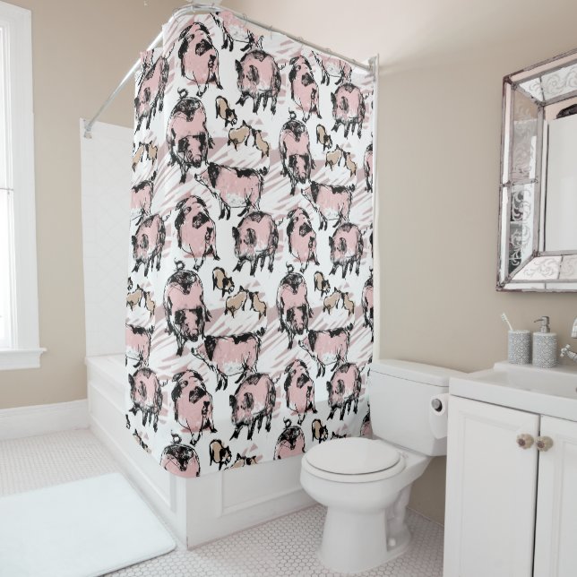 Chinese Pig Year birthday Original drawing ShC Shower Curtain (In Situ)