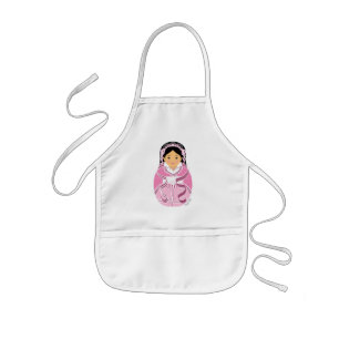 Chinese Pink HanFu Girl Matryoshka Kids Apron