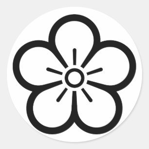 Chinese plum blossoms classic round sticker
