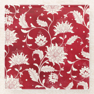 Chinese porcelain imitation: floral painting glass coaster