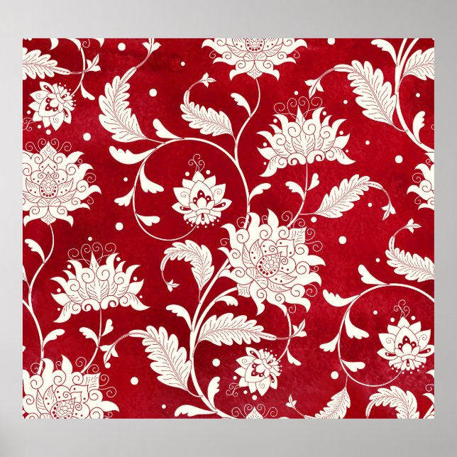 Chinese porcelain imitation: floral painting poster (Front)