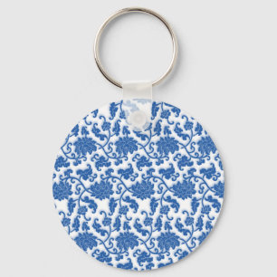 Chinese Porcelain Pattern Key Ring