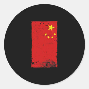 Chinese Pride Travel Vacation China Flag Classic Round Sticker