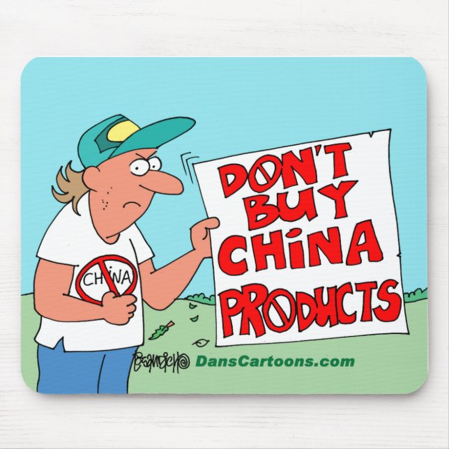Chinese Product Boycott Cartoon Mouse Mat (Front)