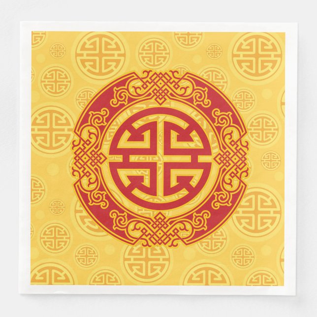 Chinese Prosperity Coin Symbol  Napkin (Front)