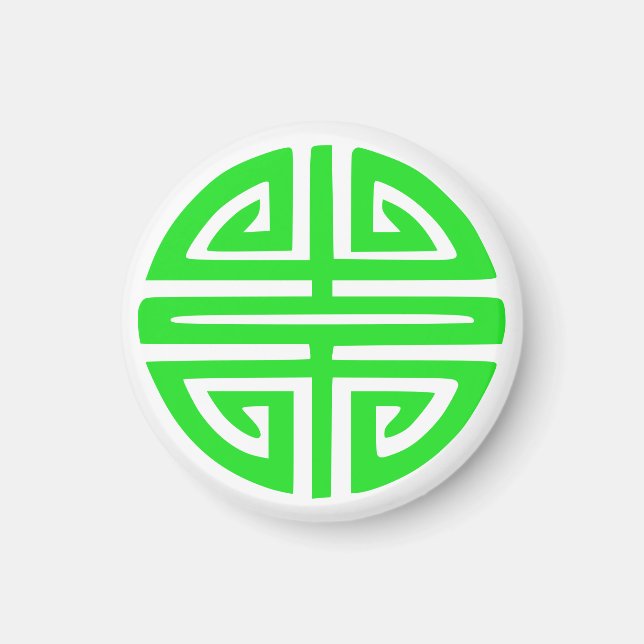 Chinese prosperity symbol green magnet (Front)