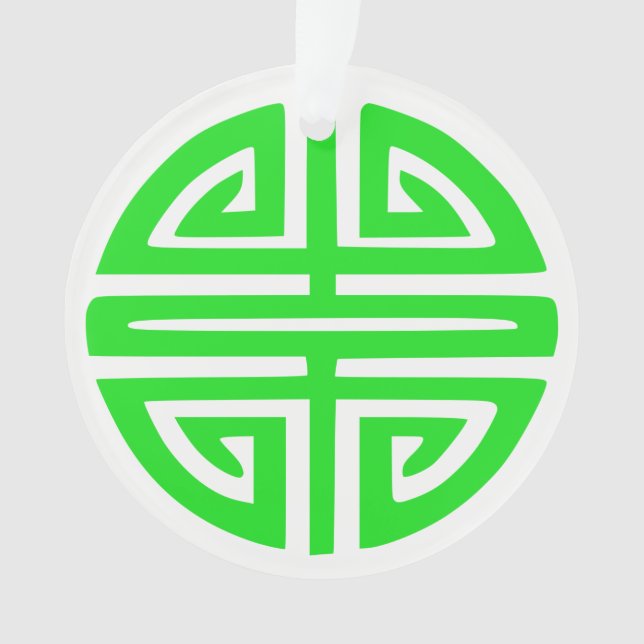Chinese prosperity symbol green ornament (Front)