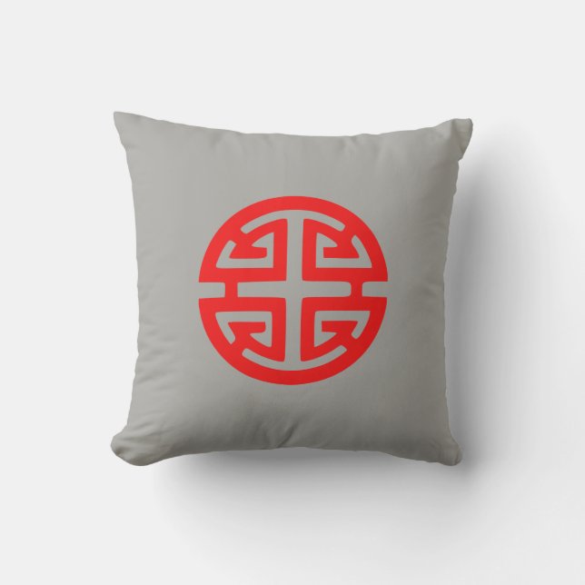 Chinese prosperity symbol red cushion (Front)