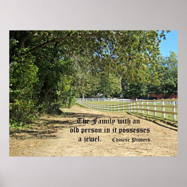 Chinese Proverb about the value of the elderly. Poster (Front)