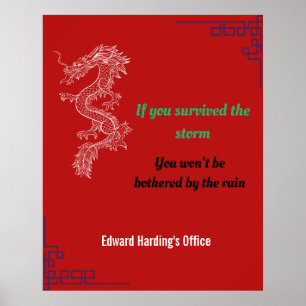 Chinese Proverbs - Survived the Storm. Editable Poster