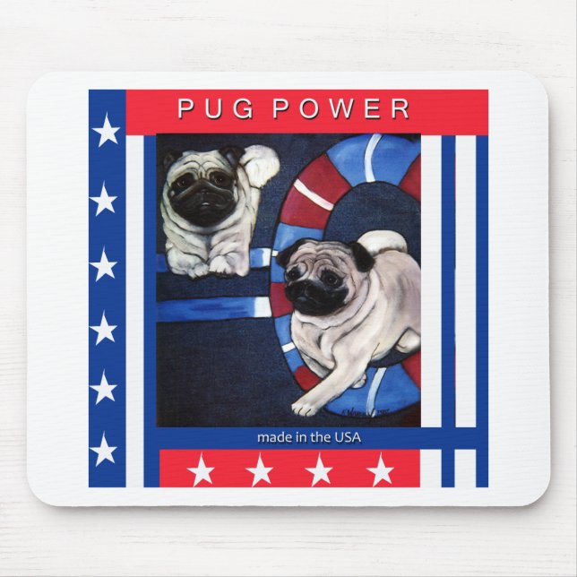Chinese Pug Agility Design Mouse Mat (Front)