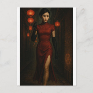 Chinese Qipao Assassin – Code in Crimson Postcard