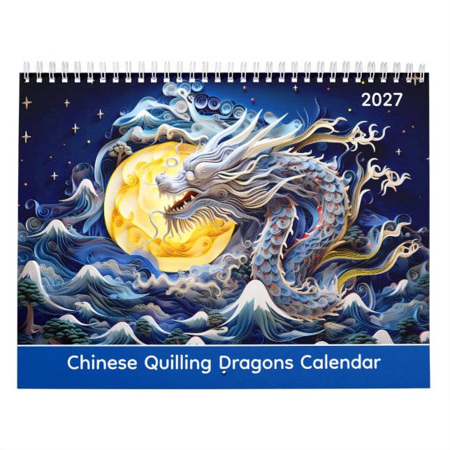 Chinese Quilling Dragons Calendar (Cover)