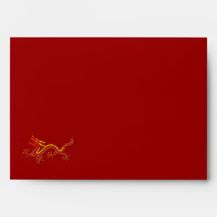 Chinese Red And Gold Year Of The Dragon Letter Envelopes