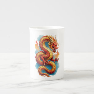 Chinese Red Dragon Fiery Illustration-67566 Hoodie Bone China Mug