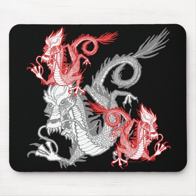 Chinese Red Dragon Mousepad (Front)