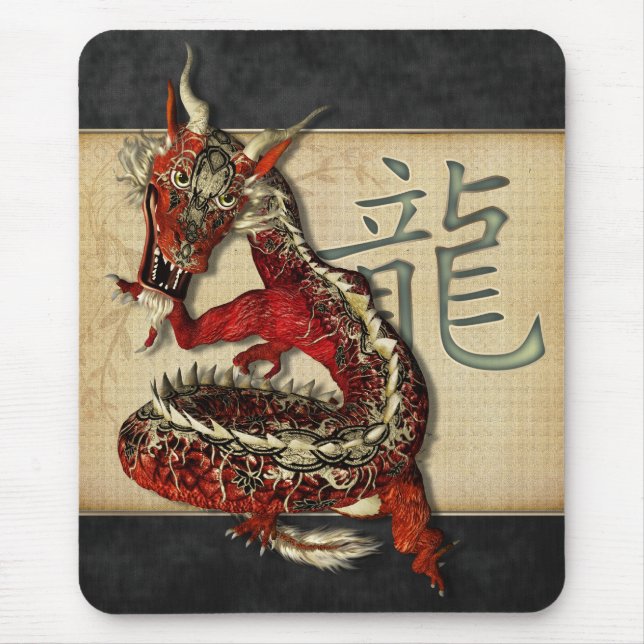 Chinese Red Dragon Mousepad (Front)