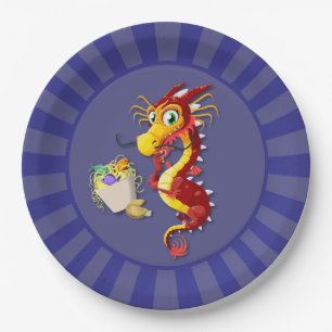 Chinese Red Dragon Takeout Paper Plate