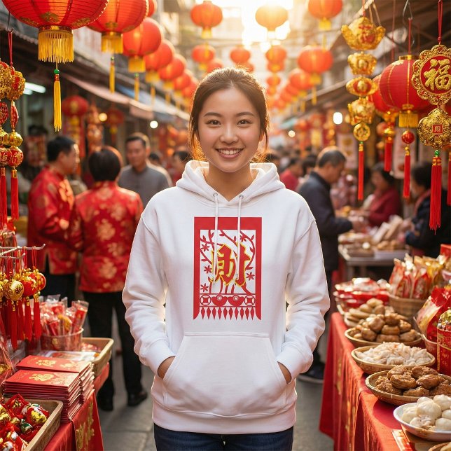 Chinese Red Envelope Design with Prosperity Symbol Hoodie (Creator Uploaded)