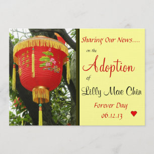 Chinese Red Lantern Adoption Announcement