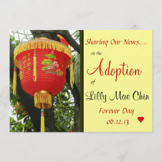 Chinese Red Lantern Adoption Announcement