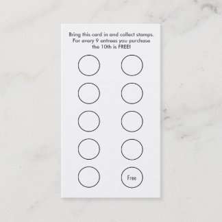 Chinese Restaurant Business Card Loyalty Card