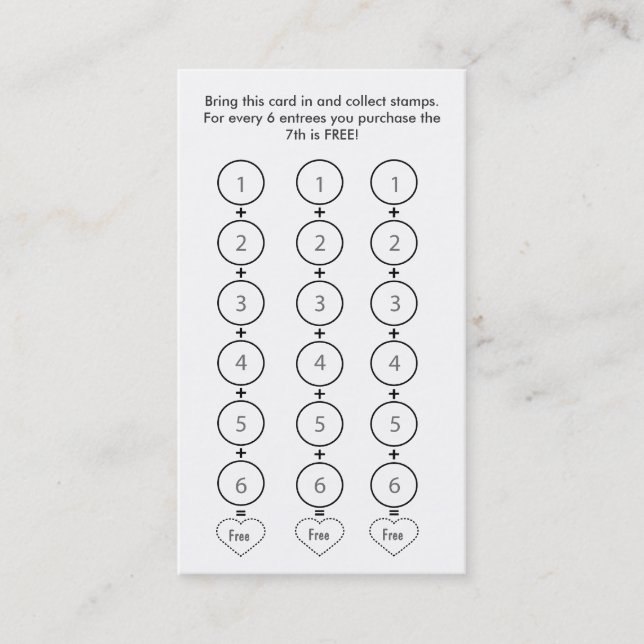 Chinese Restaurant Business Card Loyalty Card (Front)