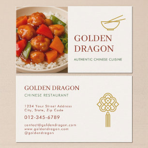 Chinese Restaurant Catering Service Photo Business Card