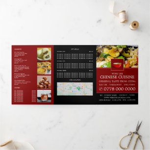 Chinese Restaurant Menu Tri-Fold Flyer