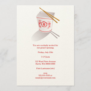Chinese Restaurant Takeout Box Invitation