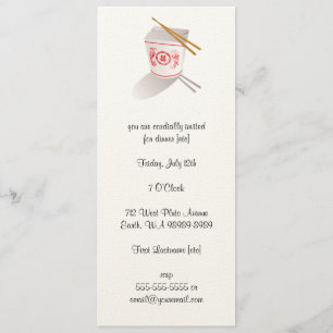 Chinese Restaurant Takeout Box Invitation