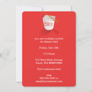 Chinese Restaurant Takeout Box Invitation