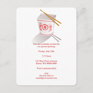 Chinese Restaurant Takeout Box Invitation