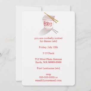 Chinese Restaurant Takeout Box Invitation