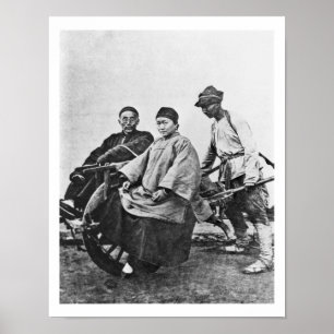 Chinese rickshaw, c.1870 (b/w photo) poster