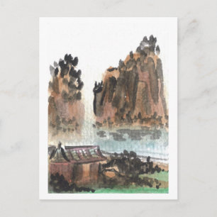 Chinese River Landscape Postcard