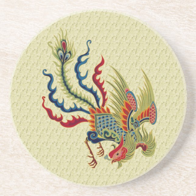 Chinese Rooster Art Animal Coaster (Front)