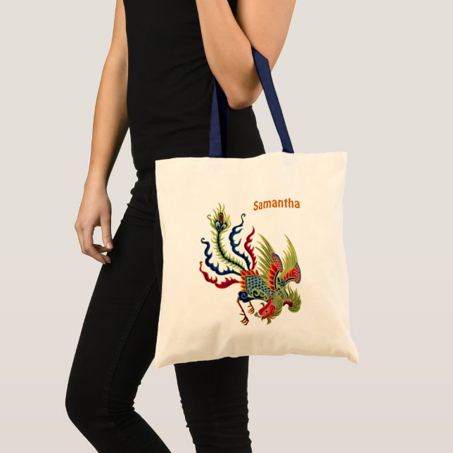 Chinese Rooster Art Personalised Tote Bag (Front (Product))