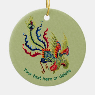 Chinese Rooster Art Personalized Ceramic Tree Decoration