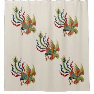 Chinese Rooster Art  Shower Curtain